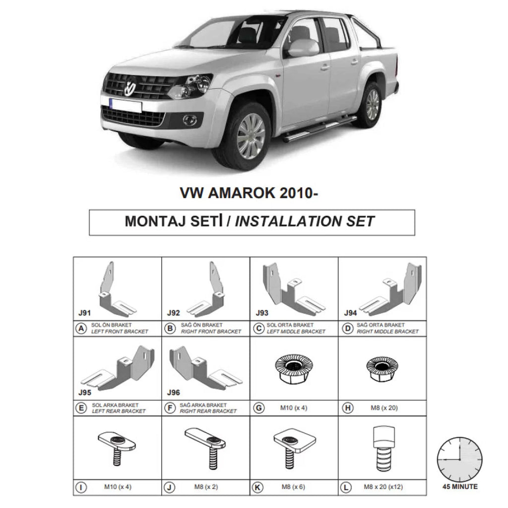 Staffe per pedane laterali (Dma) per Volkswagen Amarok 2010-2022 Pk 2H