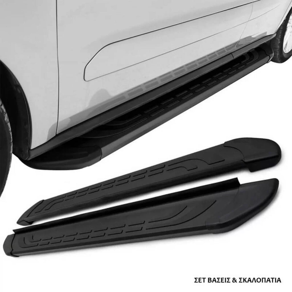 Pedane laterali con staffe per Toyota Corolla Cross 2020- FABA nero 183cm 2 pezzi alluminio