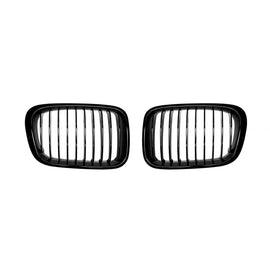 Griglie a lamella singola in nero lucido per BMW Serie 3 E46 berlina, E46 Touring 1998-2001