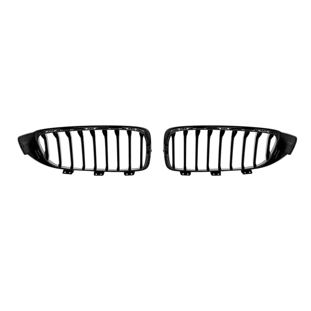 Griglie a lamella singola in nero lucido per BMW Serie 4 F32 coupe, F33 cabriolet, F36 Gran Coupe 2013-2019