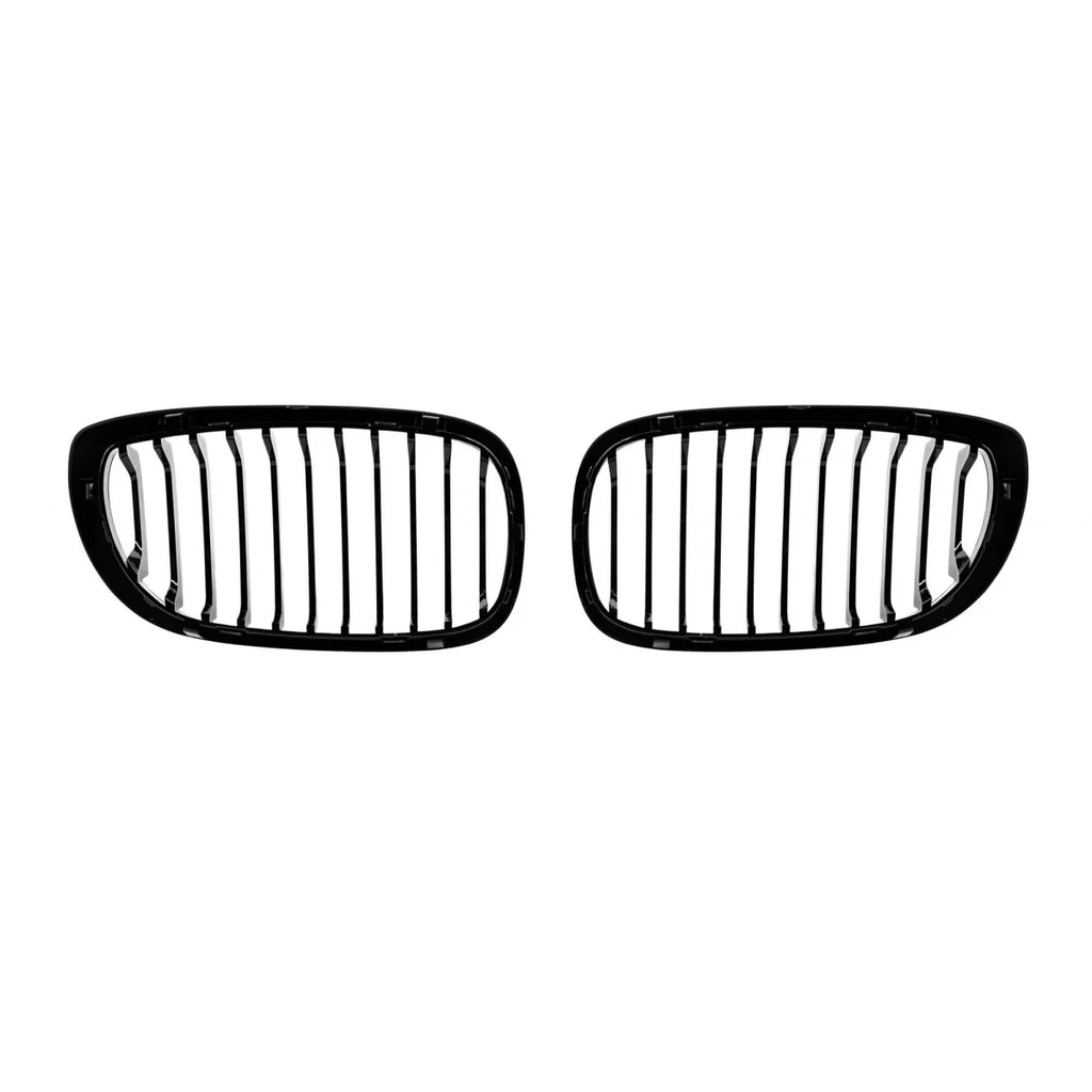 Singolo lamella griglie a doppio rene in nero lucido per BMW Serie 3 E46 berlina, Touring 2001-2005