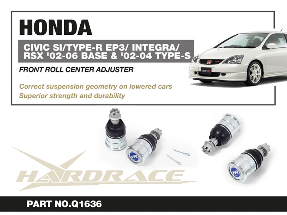 Snodi sferici anteriori inferiori M12 per correzione del centro di rollio con rialzo di 10 mm Hardrace Honda Civic EP3, CR-V e Integra DC5 – 2 pezzi – foto 2