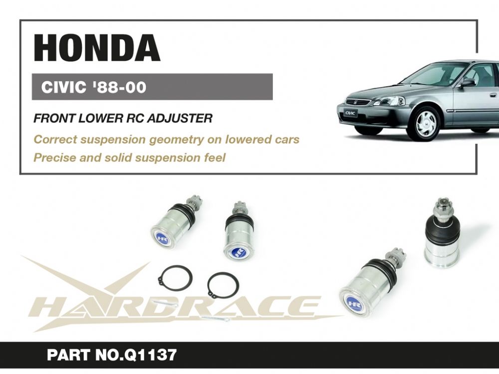 Snodi sferici anteriori inferiori per correzione del centro di rollio con estensione di 15 mm Hardrace Honda e Acura – 2 pezzi – foto 2