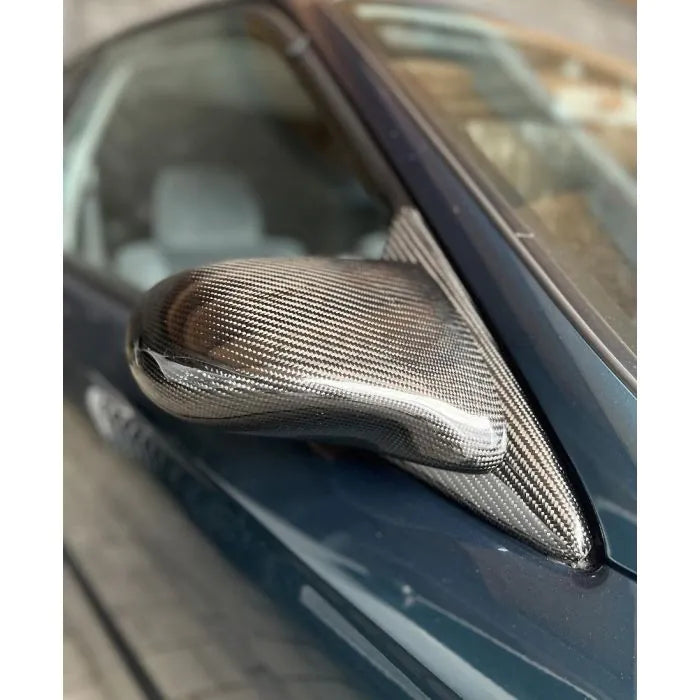 CarbonWorks Specchietti laterali regolabili elettricamente stile Spoon in carbonio per Honda Civic EM1 1995-2001 - foto 4
