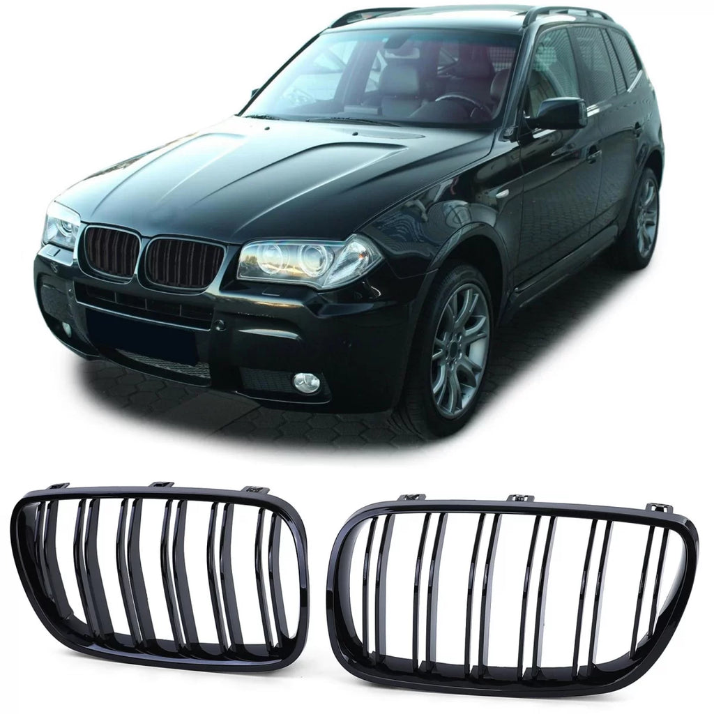 Sport doppio lamella Performance lucido a doppio rene griglia compatibile BMW X3 E83 06-11