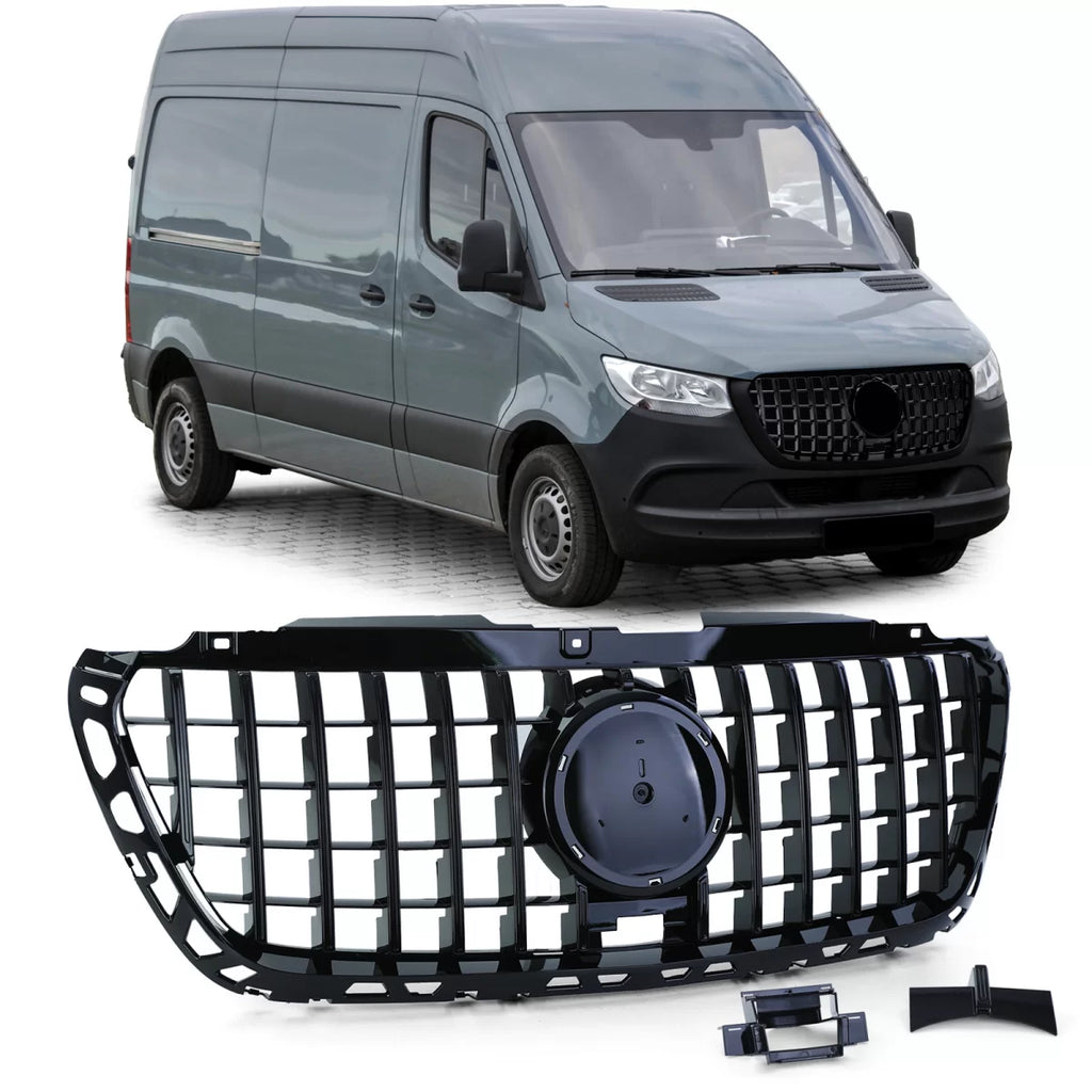 Sport Griglia anteriore nero lucido per Mercedes Sprinter W907 910 da 18