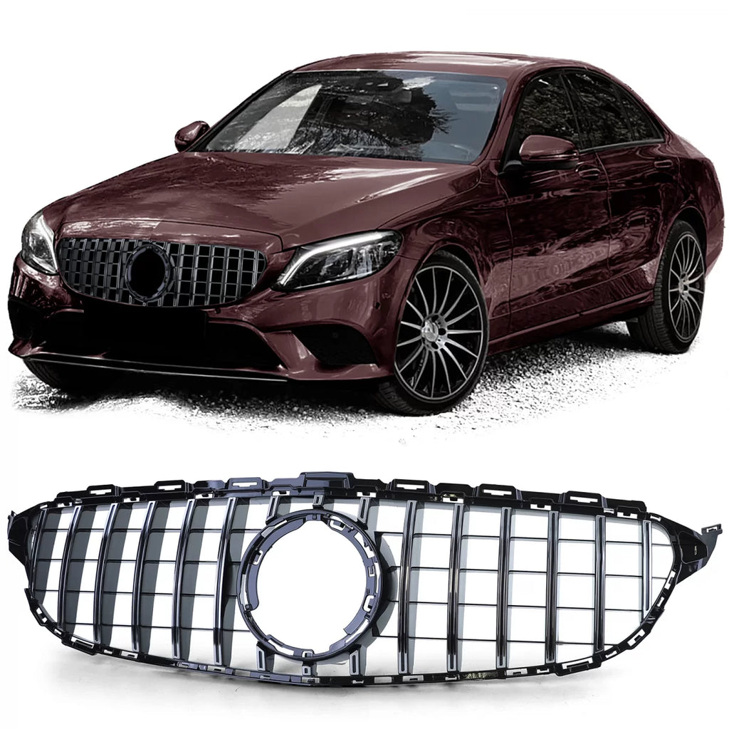 Sport griglia nero lucido cromato per Mercedes Classe C W205 S205 18-21