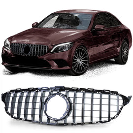 Sport griglia nero lucido cromato per Mercedes Classe C W205 S205 18-21