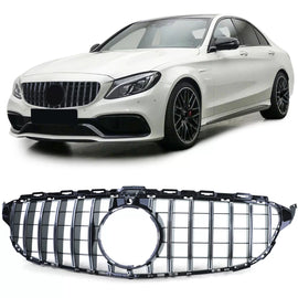 Sport griglia nero lucido cromato per Mercedes Classe C W205 S205 2014-2018