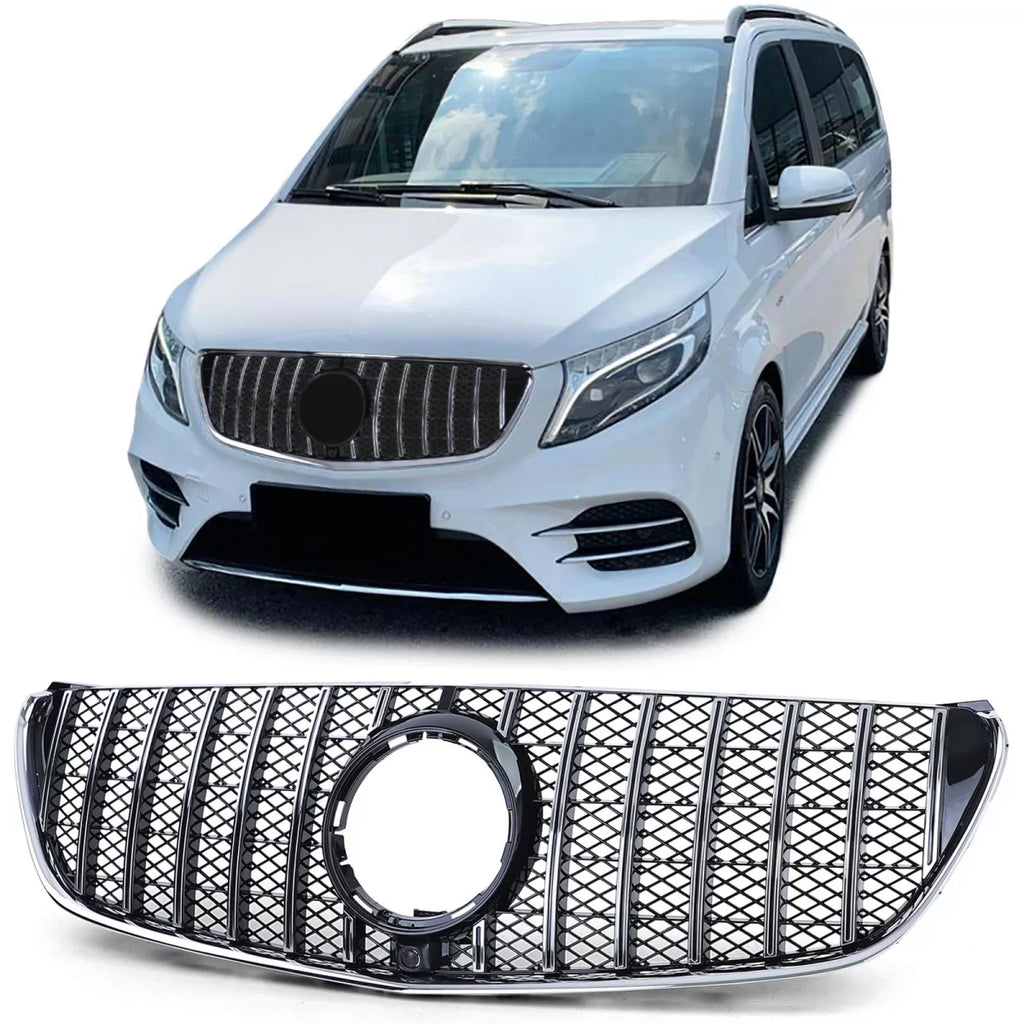 Sport griglia cromato nero lucido per Mercedes Classe V W447 14-19