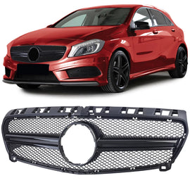 Sport griglia doppio bar Nero lucido per Mercedes Classe A W176 12-15