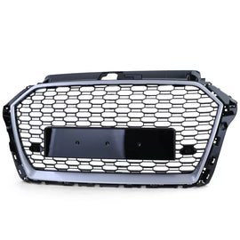Sport griglia nido d’ape griglia nero lucido argento per Audi A3 8V 16-20 senza ACC