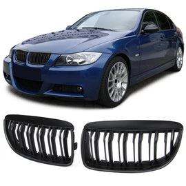 Sport a doppio rene griglia doppio lamella Performance opaco per BMW Serie 3 E90 E91 05-08