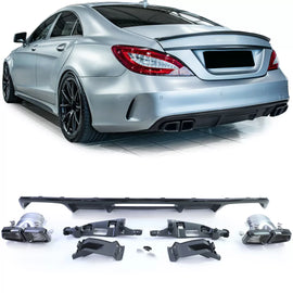 Sport posteriore diffusore con nero terminali di scarico per Mercedes CLS C218 restyling 14-18