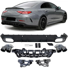 Sport posteriore diffusore + nero terminali di scarico per Mercedes CLS C257 2018-2023