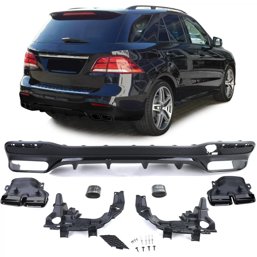 Sport posteriore diffusore con nero terminali di scarico per Mercedes GLE W166 15-18