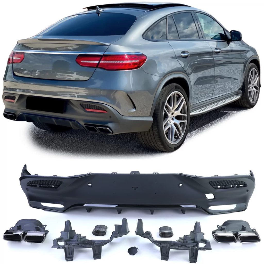 Sport posteriore diffusore + doppio nero terminali di scarico per Mercedes GLE Coupe C292
