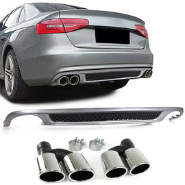 Sport posteriore diffusore con doppio terminali di scarico on entrambi lati per Audi A4 B8 07-11