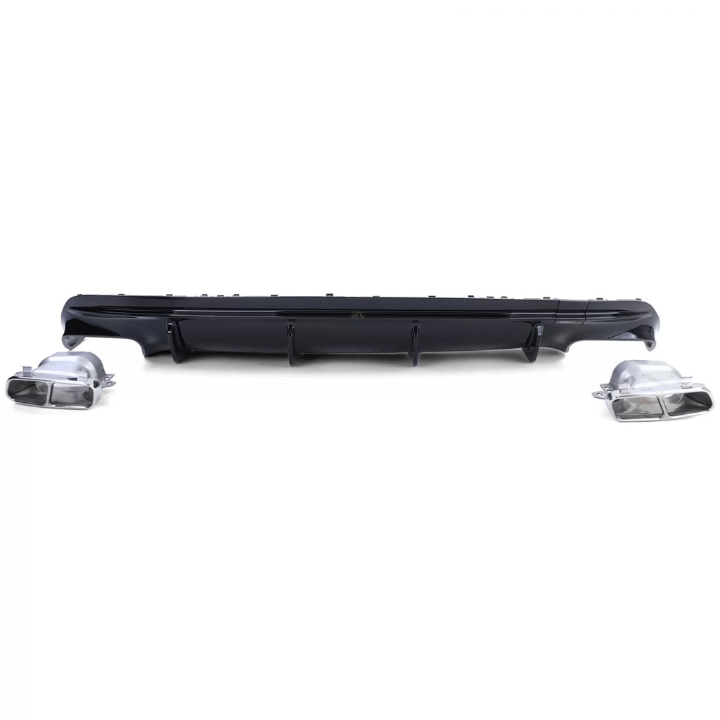 Sport posteriore diffusore Nero lucido con cromato terminali di scarico per Mercedes CLA C117 16-19