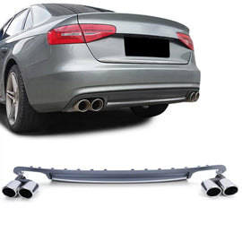 Sport posteriore diffusore inserto con terminale di scarico set per Audi A4 B8 berlina Avant 07-11
