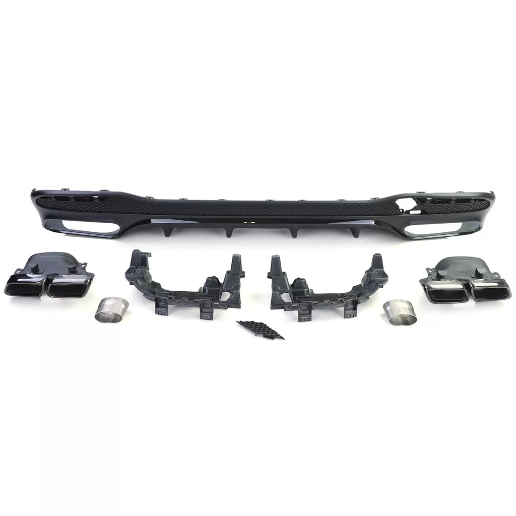 Sport posteriore diffusore set con nero terminali di scarico per Mercedes GLS X166 15-19