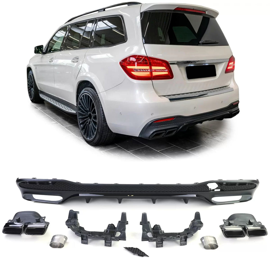 Sport posteriore diffusore set con nero terminali di scarico per Mercedes GLS X166 15-19