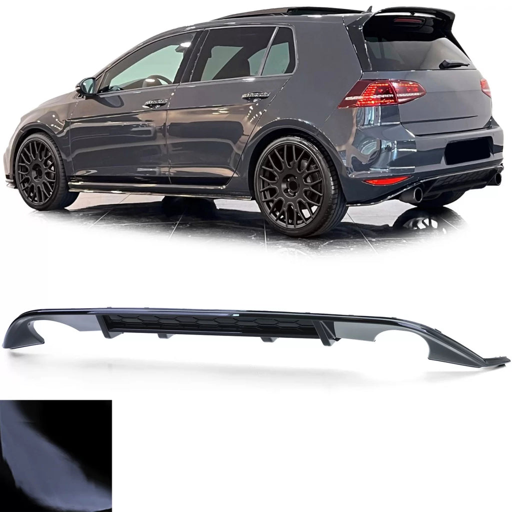 Sport posteriore diffusore singolo tubo on entrambi lati Nero lucido per VW Golf 7 GTI 13-17