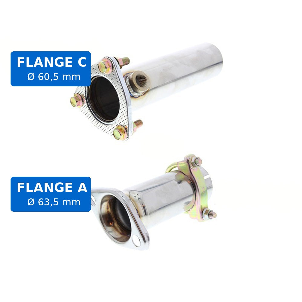Flangia di Scarico SRS con Tubo Tipo C 60,5 mm Universale