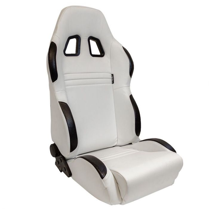 Sedile Sportivo Regolabile Type T Style SK-Import Bianco e Nero Pelle Sintetica