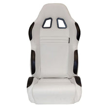 Carica l'immagine nel visualizzatore di Gallery, Sedile Sportivo Regolabile Type T Style SK-Import Bianco e Nero Pelle Sintetica - foto 3