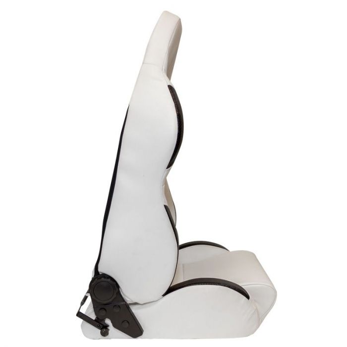 Sedile Sportivo Regolabile Type T Style SK-Import Bianco e Nero Pelle Sintetica - foto 4