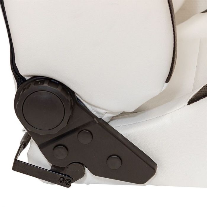 Sedile Sportivo Regolabile Type T Style SK-Import Bianco e Nero Pelle Sintetica - foto 5