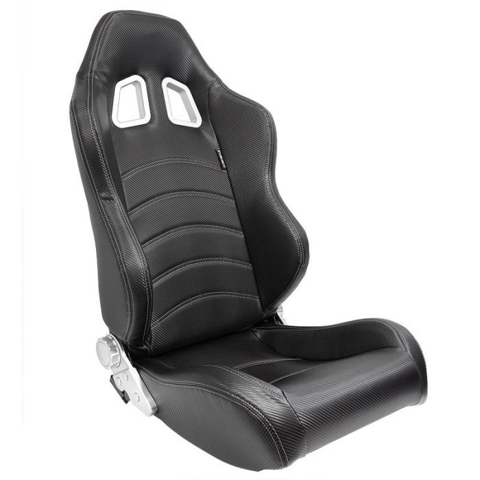 Sedile Sportivo Regolabile Type Z Style SK-Import Nero e Carbon Pelle Sintetica
