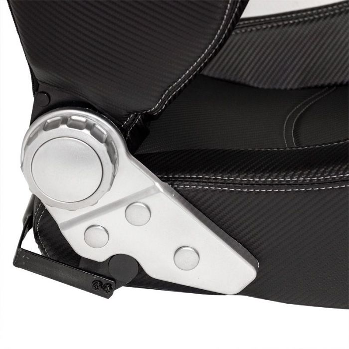 Sedile Sportivo Regolabile Type Z Style SK-Import Nero e Carbon Pelle Sintetica - foto 5