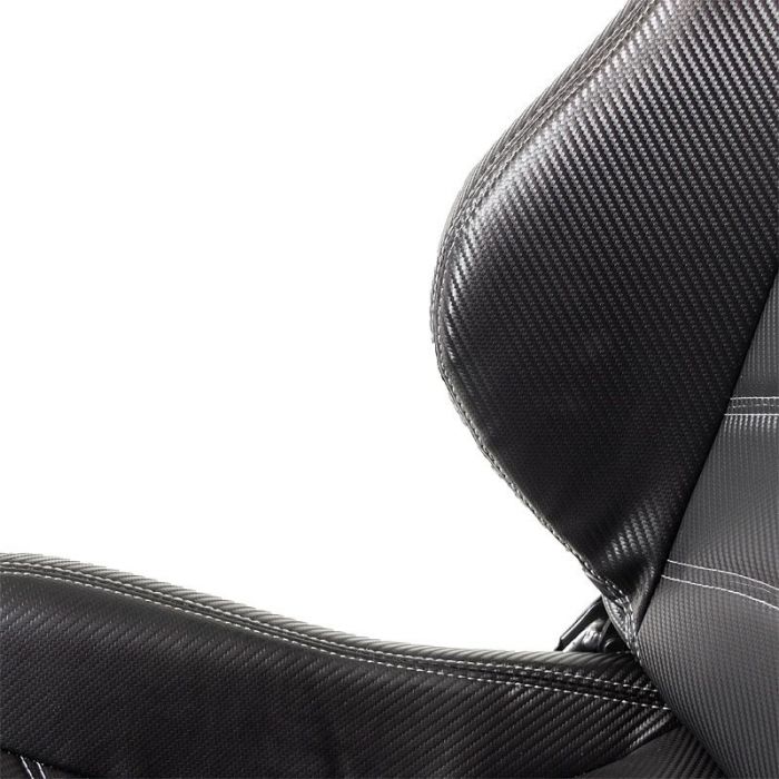 Sedile Sportivo Regolabile Type Z Style SK-Import Nero e Carbon Pelle Sintetica - foto 7
