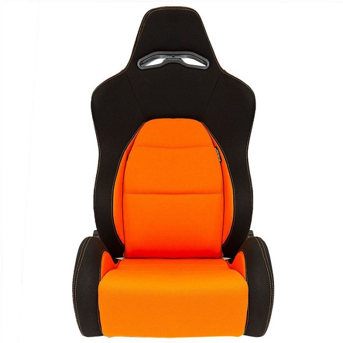 Sedile Sportivo Regolabile Eco Style SK-Import Nero e Arancione Tessuto - foto 3