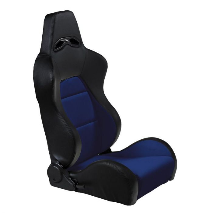 Sedile Sportivo Regolabile Eco Style SK-Import Nero e Blu Pelle Sintetica