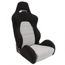 Sedile Sportivo Regolabile Eco Style SK-Import Nero e Grigio Tessuto