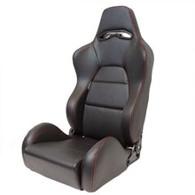 Carica l'immagine nel visualizzatore di Gallery, Sedile Sportivo Regolabile Eco Style SK-Import Nero e Rosso Pelle Sintetica Cuciture a Contrasto