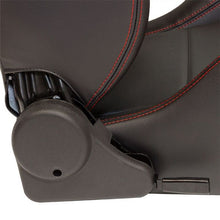 Carica l'immagine nel visualizzatore di Gallery, Sedile Sportivo Regolabile Eco Style SK-Import Nero e Rosso Pelle Sintetica Cuciture a Contrasto - foto 5