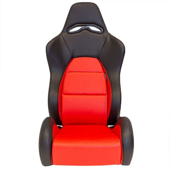 Sedile Sportivo Regolabile Eco Style SK-Import Nero e Rosso Pelle Sintetica - foto 3
