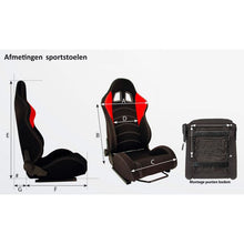 Carica l'immagine nel visualizzatore di Gallery, Sedile Sportivo Regolabile RS6 II Style SK-Import Nero Tessuto - foto 5
