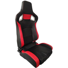 Carica l'immagine nel visualizzatore di Gallery, Sedile Sportivo Regolabile RS6 II Style SK-Import Nero e Rosso Pelle Sintetica