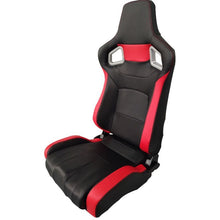 Carica l'immagine nel visualizzatore di Gallery, Sedile Sportivo Regolabile RS6 II Style SK-Import Nero e Rosso Pelle Sintetica - foto 3