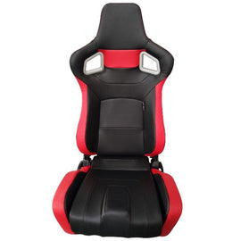 Sedile Sportivo Regolabile RS6 II Style SK-Import Nero e Rosso Pelle Sintetica - foto 2