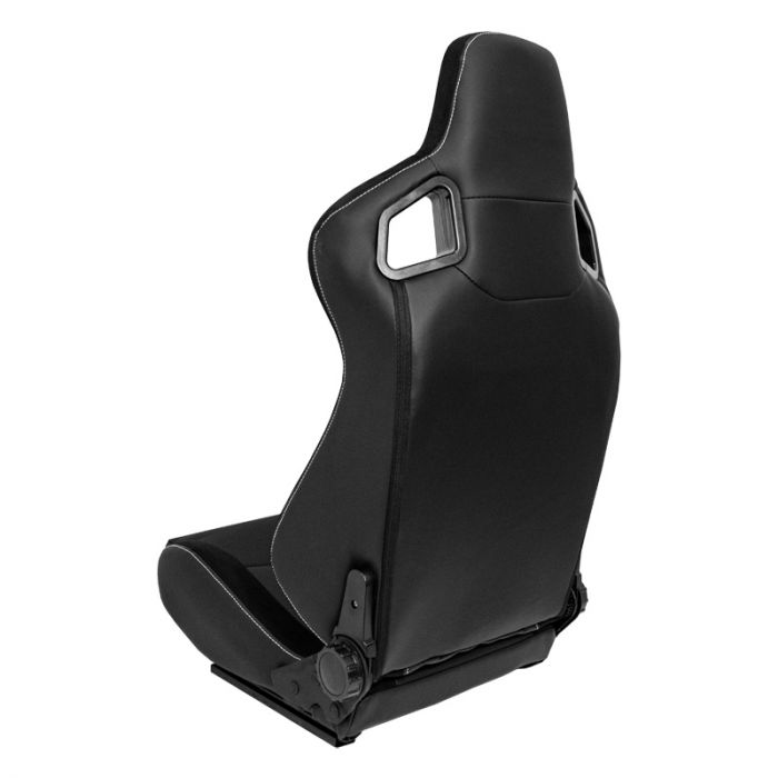 Sedile Sportivo Regolabile JW Style SK-Import Nero e Argento Pelle Sintetica - foto 2