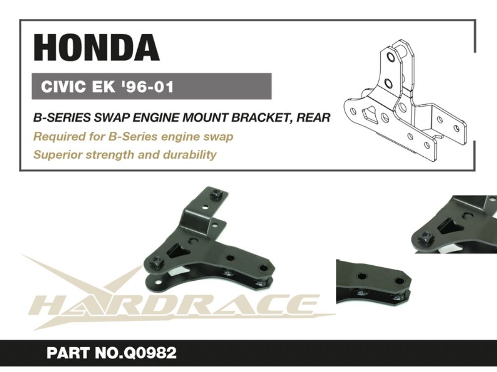 Staffa posteriore per supporto motore B-series Hardrace Honda Civic EK – 1 pezzo – foto 2