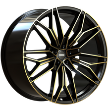 Load image into Gallery viewer, Cerchio in Lega Fondmetal SUPER TUNING STC-23 23x10 ET32 5x112 BLACK CLEARCOAT GLOSSY GOLD MACHINED