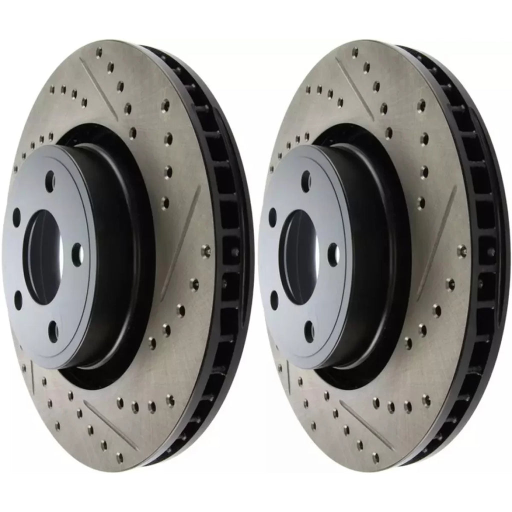 StopTech HC Dischi freno anteriore 320mm drilled slotted per Ford Mustang 15-21