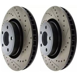 StopTech HC Dischi freno anteriore 320mm drilled slotted per Ford Mustang 15-21